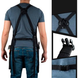 U Chef Delantal de Cocina y Trabajo, Mandil de Bartender con Correas Cruzadas en la Espalda para Hombres y Mujeres (Negro)