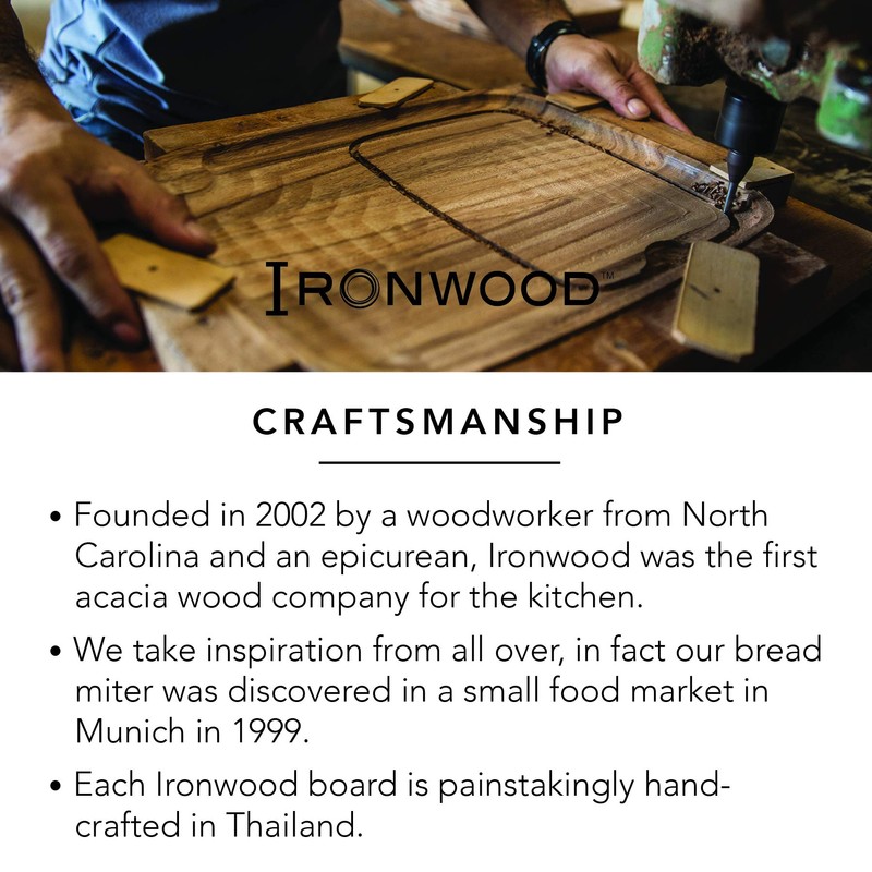 Ironwood Gourmet Nesting Bread Cutting Board with Crumb Catcher, 10.25