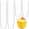Macepason 5 oz Dessert Cups Square Clear Cups Mini Containers
