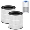 Tailulu 2 Packs D09 Air Purifier Replacement Filter, 3-in-1 True