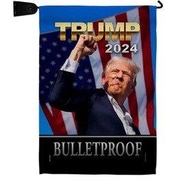 Bulletproof Trump Shooting Flag Mailbox Mount Kit Wall Hanging Front Porch Decor Rally Survivor 2024 President 47 MAGA Yard Pole Sign Patio Poster Patriotic Decoration Republican Gift Made In USA