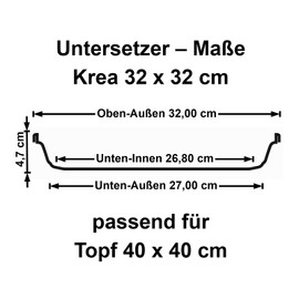 EURO3PLAST Krea 1710.62 Saucer 40 cm Square Anthracite