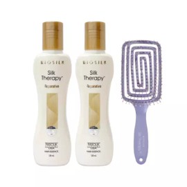 Silk Therapy 실크테라피 아르간 오일 헤어 에센스 리페러티브 126ml 2개+볼륨브러쉬 Silk Therapy Argan Oil Hair Essence Reparative 126ml 2pcs+Volume Brush [Silk Therapy Reparative 126ml, 2 pieces]