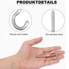 Valorada 4Pcs 100mm Hooks for Hanging, Stainless Steel Screw Hooks,