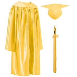 GraduatePro Kindergarten Graduation Cap and Gown Class of 2025 Shiny Set with Tassel for Preschool Kids Ceremony Gifts Gold 27