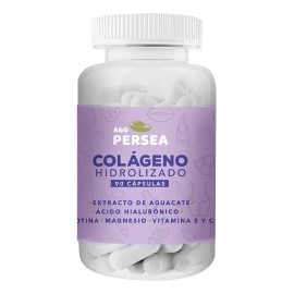 AG Persea - Capsulas De Colageno Con Biotina 90 Capsulas, Con Magnesio, Extracto de aguacate, Vitamina E y C, sin sabor                               
