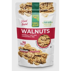 Sunhill Naturals Premium Raw Shelled Walnuts | Fresh Halved Unsalted Raw Chandler Walnuts for Smart Snacking | LHC | Light Halves