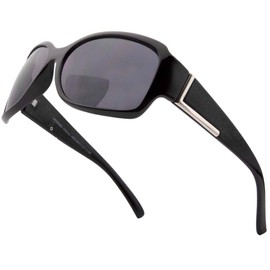VITENZI Bifocal Sunglasses for Women, Jackie O Reading Tinted Readers, Vittoria in Black 1.50