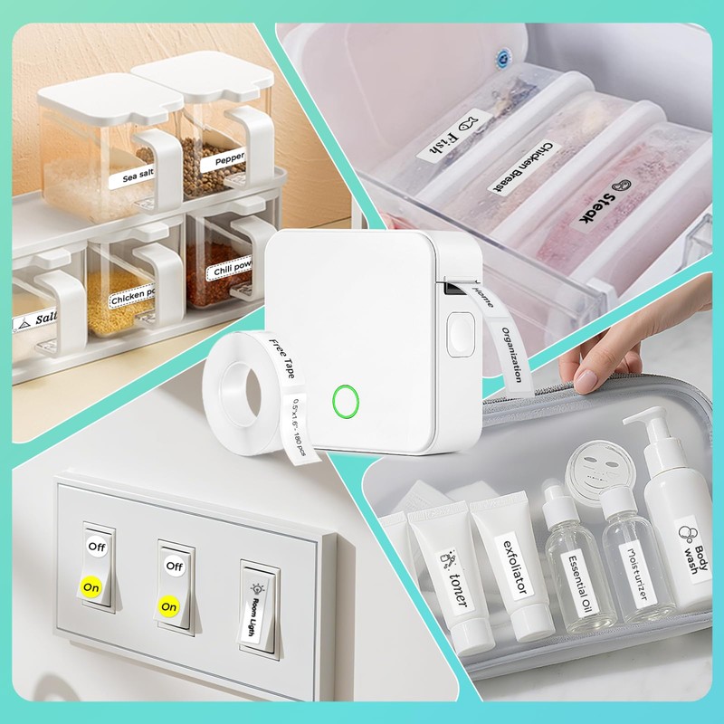 DETONGER Label Maker Machine with Tape P0 Rechargeable Bluetooth Mini