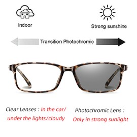 laureles 2020 Fashion Men's Transition Square Photochromic Reading Glasses Women Vintage TR90 Full Frame Eyewear Female (Leopard, 2.75, multiplier_x)