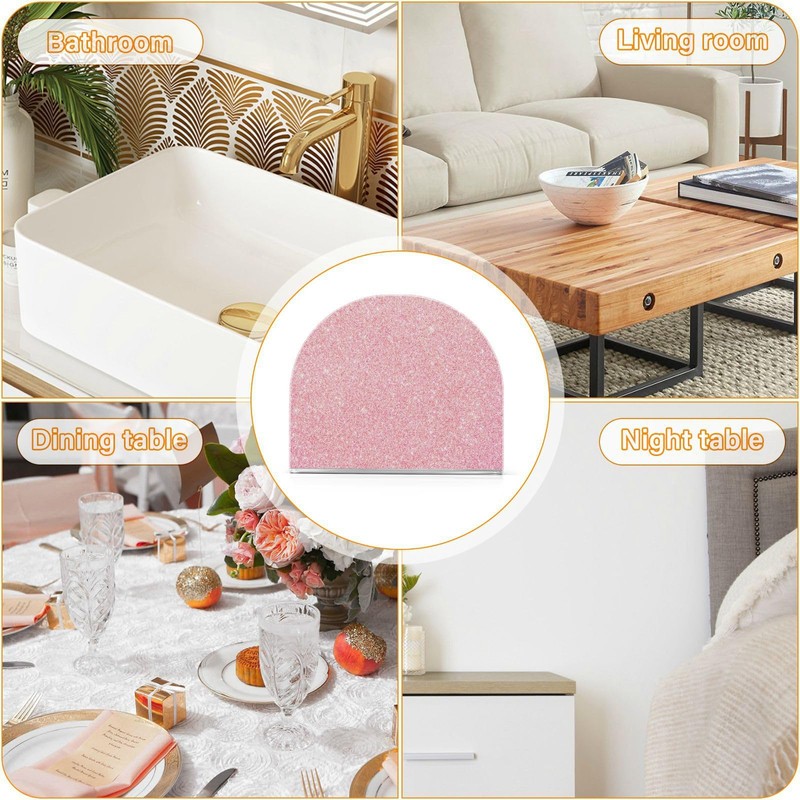 Kigai Shiny Light Napkin Holder for Table,Freestanding Tissue Dispenser Paper