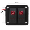 Rocker Switch Panel 2 Gang On Off Pre Wired Red
