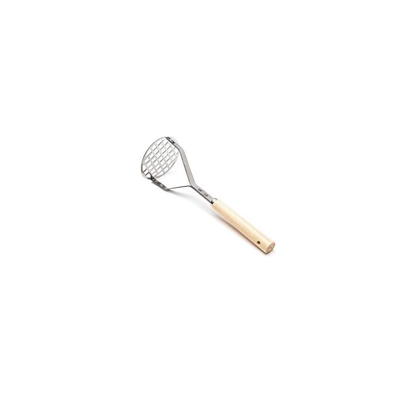 Fox Run Stainless Steel Potato Masher, Manual Masher With Wood