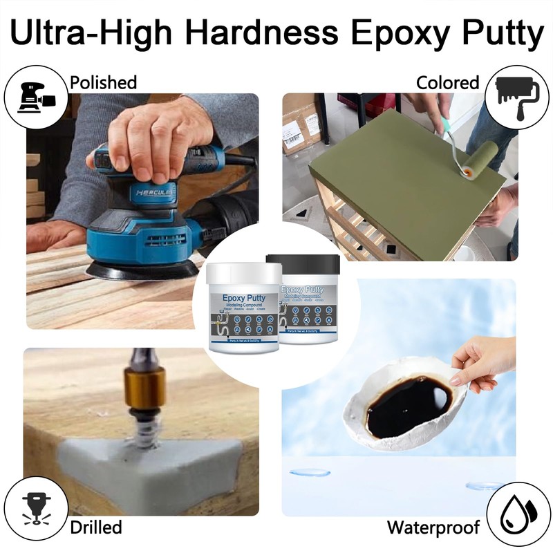 Grey Metal Epoxy Putty for Repair, 2 Part 16Oz Wood