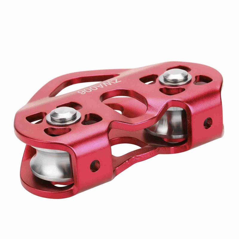 30KN Dual Pulley Zip Line Rescue Cable Trolley Outdoor Rock