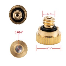 HisweetH 20Packs Misting Nozzles 10/24 UNC Mister 0.4mm(0.016Inch) Brass Misting Nozzles Replacement Low Pressure Atomizing Misting Sprayer Outdoor Cooling Mister System for Patio Outdoor