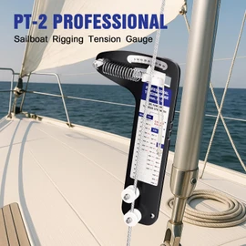 Hazztoll - Medidor de tensión de aparejo de velero PT-2 calibre de fuerza profesional manos libres, cuerda de alambre para cable de 3/16, 7/32 y 1/4 pulgadas de diámetro, 2000 libras