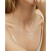 Mesovor Silver Infinity Birthstone Necklaces for Women, Delicate Water Wave