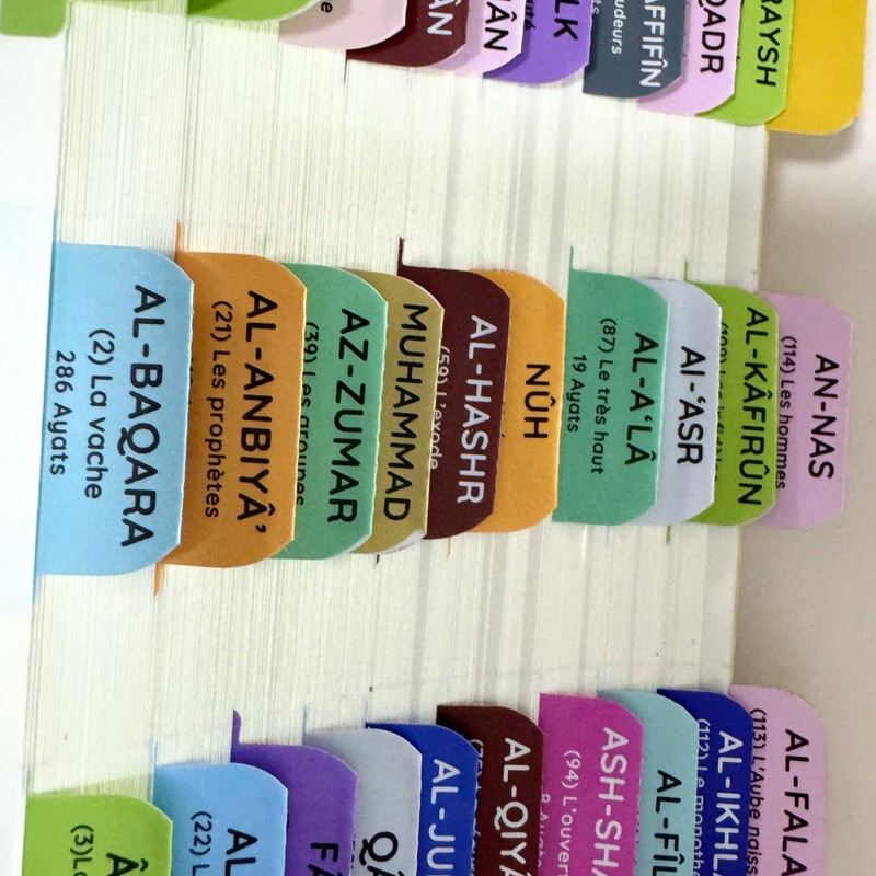 Quran Tabs, 120 Tabs for Easy Quran Reading; 114 Tabs