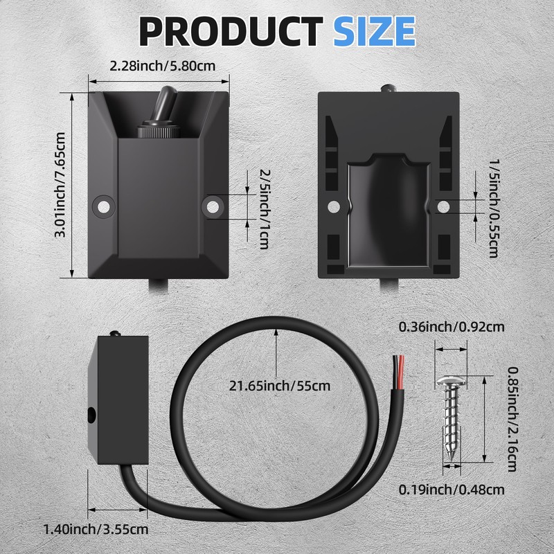 RVMARINEPAT Wired Toggle Switch 12V 30A Heavy Duty Waterproof Toggle