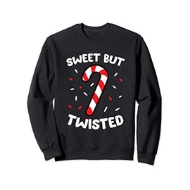 Christmas Candy Cane Sweet But Twisted Funny Christmas Xmas Sweatshirt