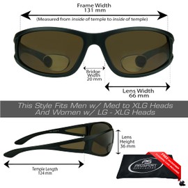 proSPORT Polarized Bifocal Reading Sunglasses Fishing Brown Lens Side Shields Wrap Fisherman 2.50 1.25 1.50 1.75 2.00 2.25