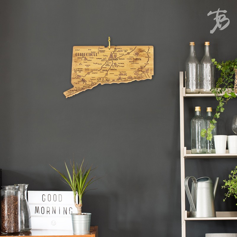 Totally Bamboo Connecticut State Destination Bamboo Serving and Cutting Board