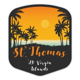 Squiddy Saint Thomas US Virgin Islands - Vinyl Sticker Decal for Phone, Laptop, Water Bottle (3" Tall)