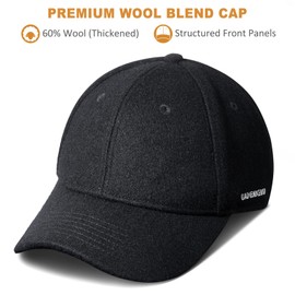 GADIEMKENSD Winter Baseball Caps Wool Dad Hat Warm Trucker Hats Work Cap Workout Thick for Mens Womens Black