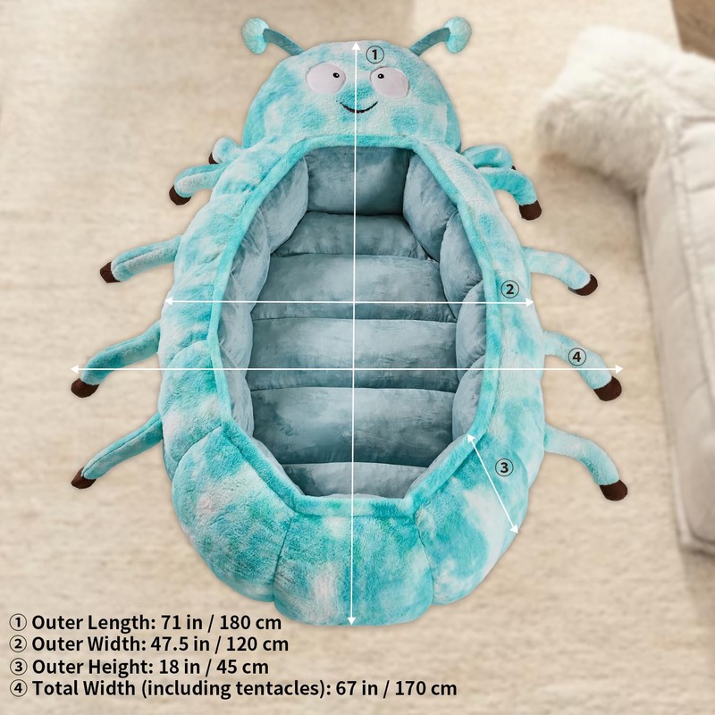 Hugging Sleeping Bag, Fluffy Animal Shaped Slumber Pod, Adult Sleep