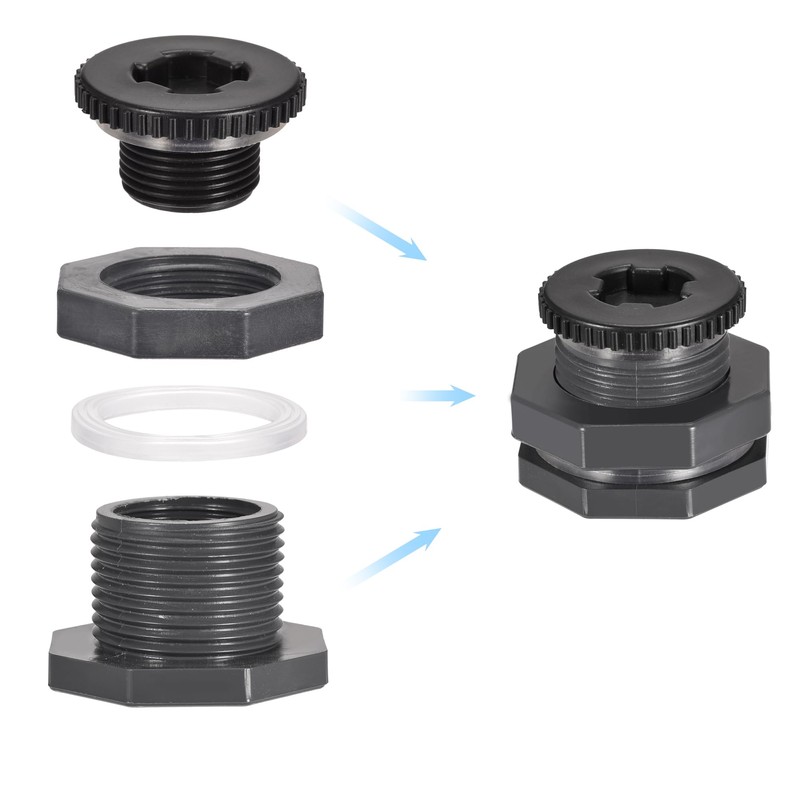 M METERXITY 1 Set PVC Bulkhead Fitting Thread Bulkhead Water