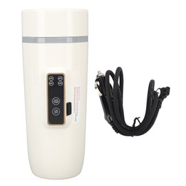 350ml Electric Travel Kettle with Digital Display Non Slip Waterproof Portable Travel Coffee Kettle for Outdoor 24V 140W White