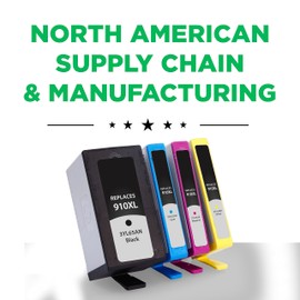 Clover Remanufactured Ink Cartridges Replacement for HP 910XL | Black High Yield, Cyan, Magenta, Yellow 4-Pack