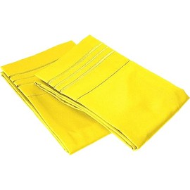 Elegant Comfort Wrinkle & Fade Resistant 1500 Premium Hotel Quality Microfiber Ultra Soft Luxurious 2-Piece Pillowcases, King Size, Yellow
