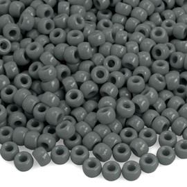 Pony Beads Bulk 1100 Pcs, Beads for Jewelry Making, Beads for Bracelets Making, Hair Beads, Bracelet Beads, Plastic Beads for Crafts, Hair Beads for Braids for Girls (Dark Grey)