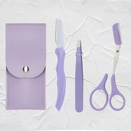 Precision Eyebrow Scissor Set Portable Tweezers 3 Piece Set 3ea