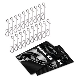 AMZfishing® 20 x Knotless Connectors Fishing Size S-XXL Knotless Line Connectors Fishing Accessories No Knot Connector Fishing Swivels Fishing Accessories Fishing Accessories