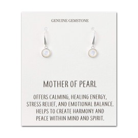Philip Jones Mother of Pearl Drop Earrings with Quote Card