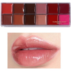 Paleta De Labios 12 Colores 12 Duraderos Mate Intenso Set De Brillos Labiales Versátil Textura Para Mujer, Madre E Hija