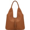Handbag Bliss Grained Textured Italian Leather Slouch Shoulder Bag Handbag