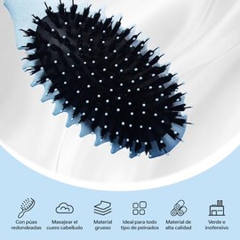 Cepillo Para Cabello Rizado Para Mujeres, Peine Para Peinar Ondas, Peine con Colchón de Aire, Aplicable al Cabello Rizado y Similar a La Ola(Azul)