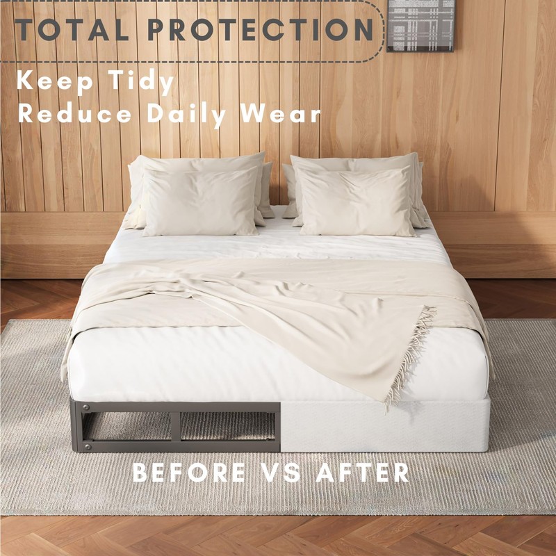 Hunlostten Box Spring Cover Full, Soft Fabric Full Bed Skirt,