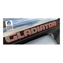 Decal Mods Gladiator Hood Graphic Vinyl Decal fits Jeep Wrangler/Gladiator JL/JT (2019-2024) topo map Gray Fill with Black Lines red Outline (Set of 2) | FJ4K0