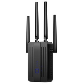 WiFi Extender WiFi Booster 1200 Mbps Dual Band (5GHz/2.4GHz) WiFi Extenders Signal Booster for Home, Internet Extended Booster WiFi Repeater Black