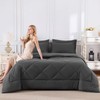 CozyLux Queen Comforter Set Dark Grey - Bed in a