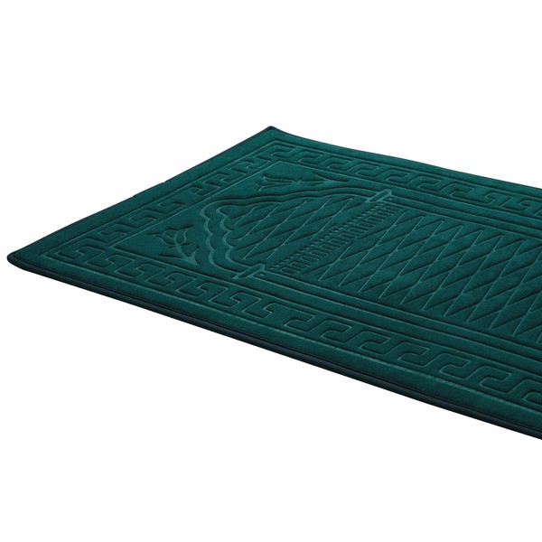 Sacred Artisans Padded Prayer Rugs | Paradise Green with 0.5” of Ultra-Soft Thick Foam