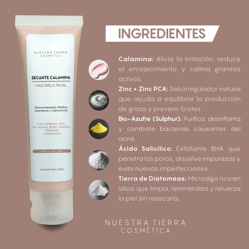 Mascarilla Facial Secante Matificante Calmante