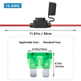 GUEEYUAW 5 Pack 16AWG Inline Fuse Holder, with 10A & 15A ATC/ATO Standard Fuses for Car Truck Boat Motorcycle