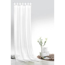 Fashion&Joy Type 418 Plain Voile Panel Curtain Eyelet Curtain or Tab-Top Curtain 9 Colours Transparent