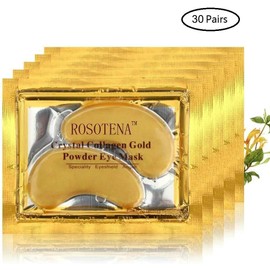Limón Parches para Ojos-Máscaras de colágeno de 24 K en polvo de oro, antienvejecimiento, elimina bolsas, antiarrugas, hidratante, blanqueante, elimina manchas y puntos negros (30 paquetes)